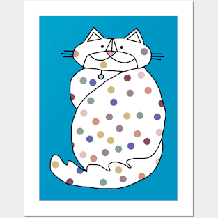 Balanced Spotty Cute Cat Posters and Art